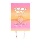 Eleanoras You Are Loved Rose Quartz Crystal Heart Bracelet Jewellery