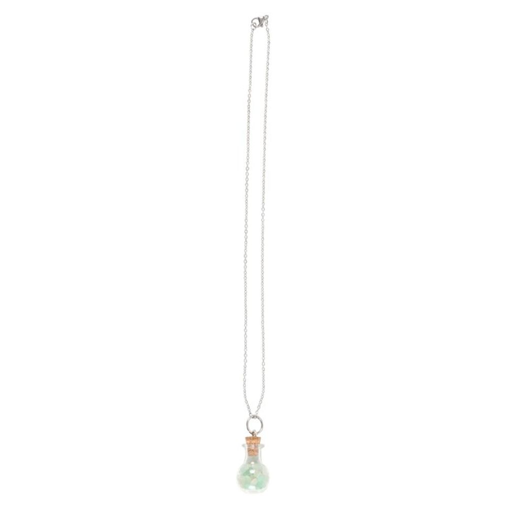 Eleanoras Luck Green Adventurine Crystal Chip Potion Bottle Necklace Jewellery