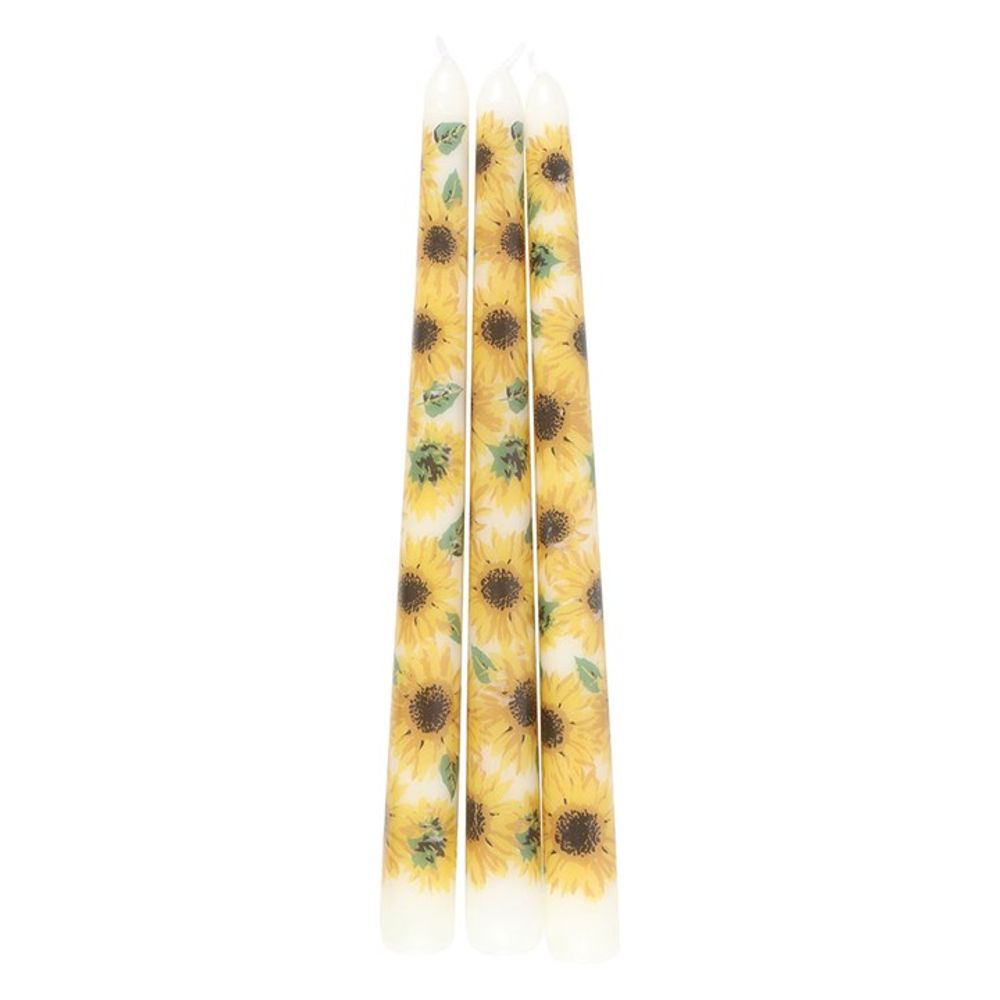 Eleanoras Sunflower Set Of 3 Taper Candles Candles