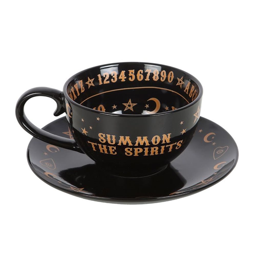 Eleanoras BLACK TALKING BOARD TEACUP & SAUCER Drinkware