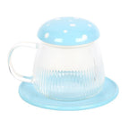 Eleanoras Blue Glass Mushroom Mug & Saucer Mugs