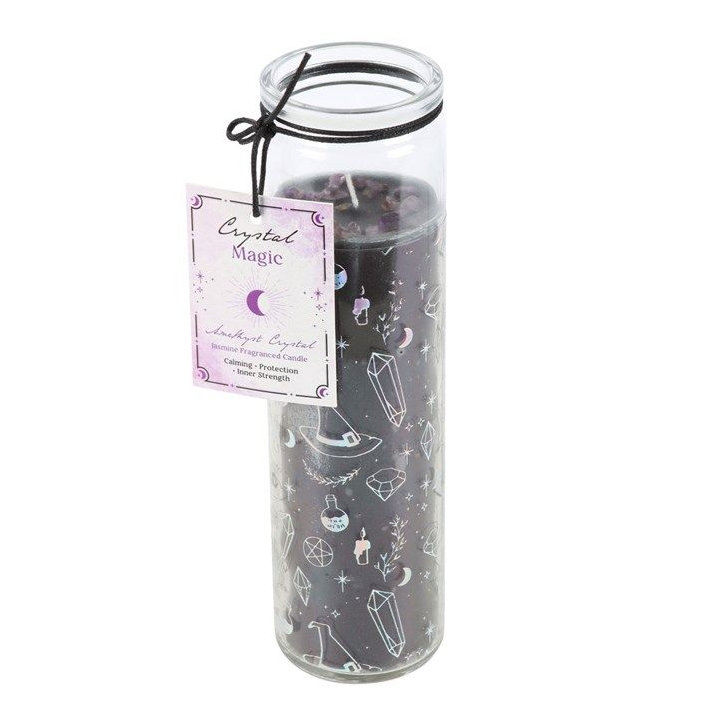 Eleanoras Crystal Witch Jasmine Tube Candle With Amethyst Chips Candles