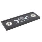 Eleanoras Black Triple Moon Tarot Card Stand Tealight Holder 