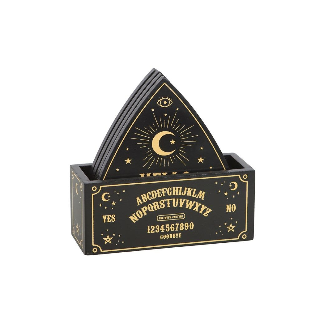 Eleanoras BLACK TALKING BOARD PLANCHETTE COASTER SET Coasters