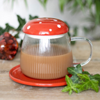 Eleanoras Glass Mushroom Mug And Saucer Mugs