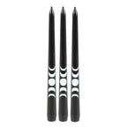 Eleanoras Set of 3 Black Magic Moon Phase Taper Candles 