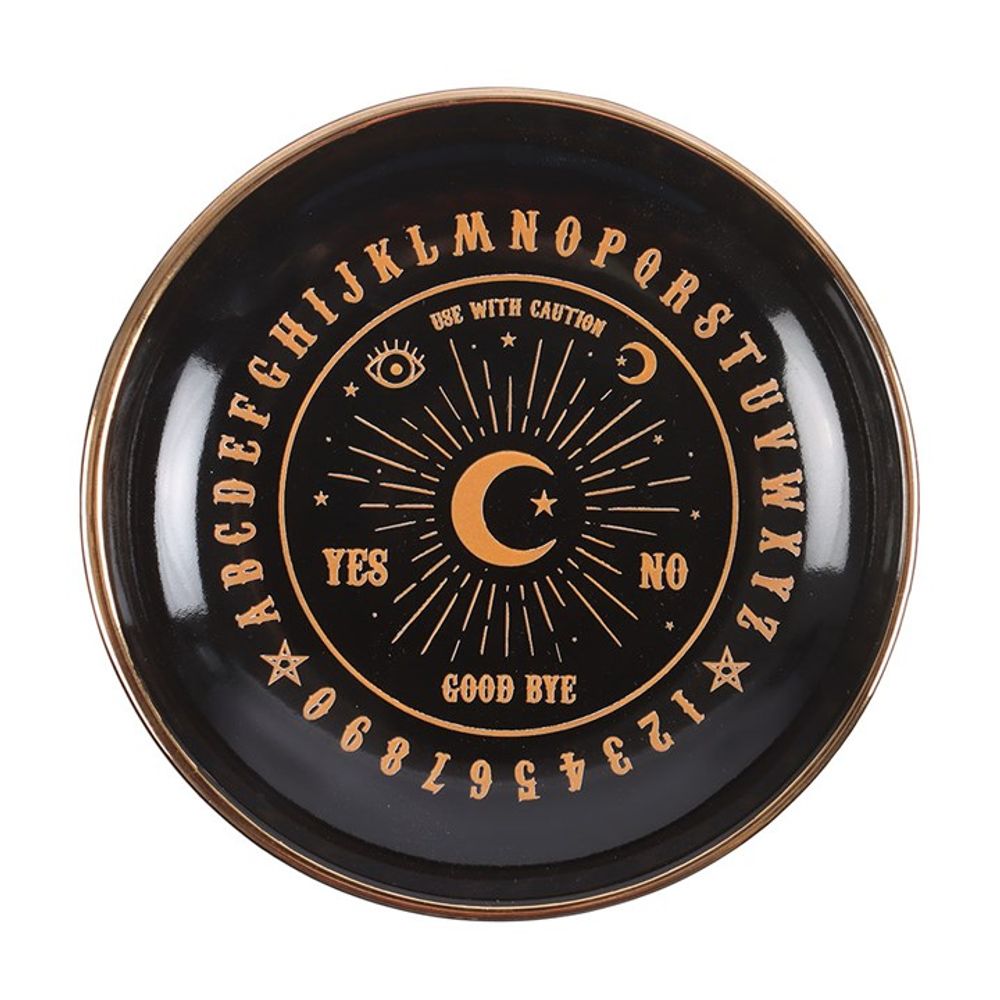 Eleanoras Black Talking Board Round Trinket Dish Jewellery Storage