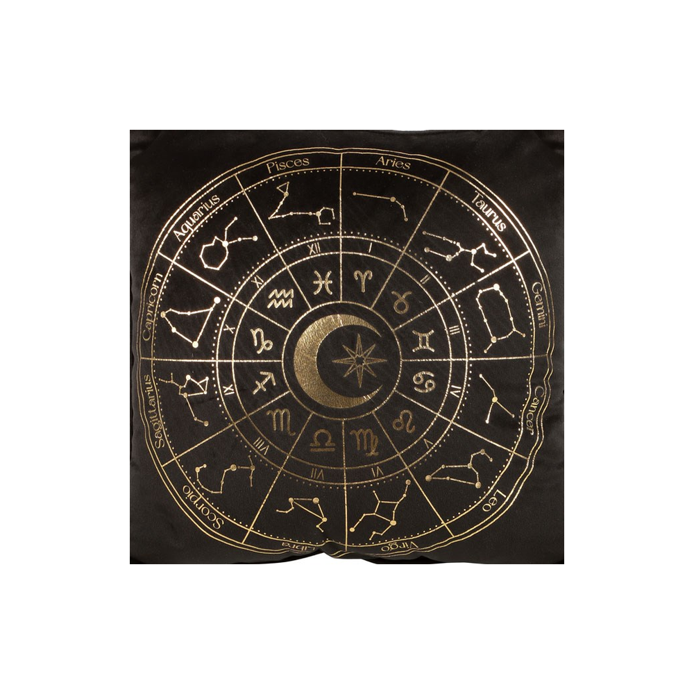 Eleanoras Astrology Wheel Black Square Cushion Cushions & Covers