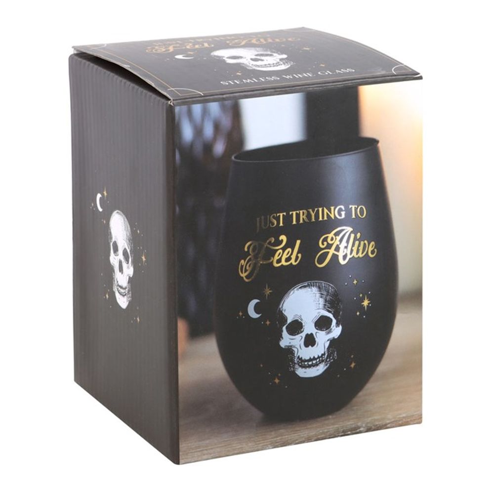 Eleanoras Trying To Feel Alive Stemless Wine Glass Glassware