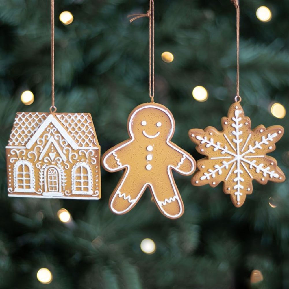 Eleanoras Set Of 3 Hanging Gingerbread Decorations 