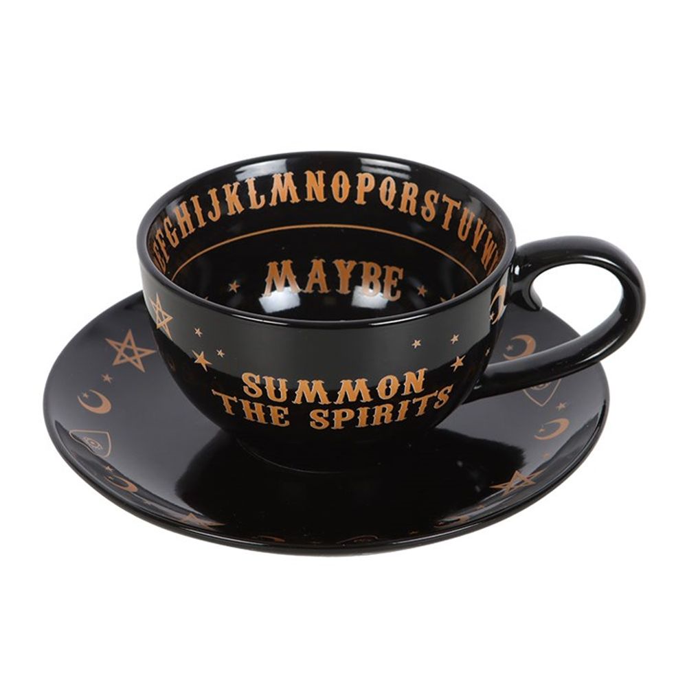 Eleanoras BLACK TALKING BOARD TEACUP & SAUCER Drinkware