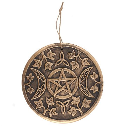 Eleanoras BRONZE TERRACOTTA TRIPLE MOON PLAQUE Signs & Plaques