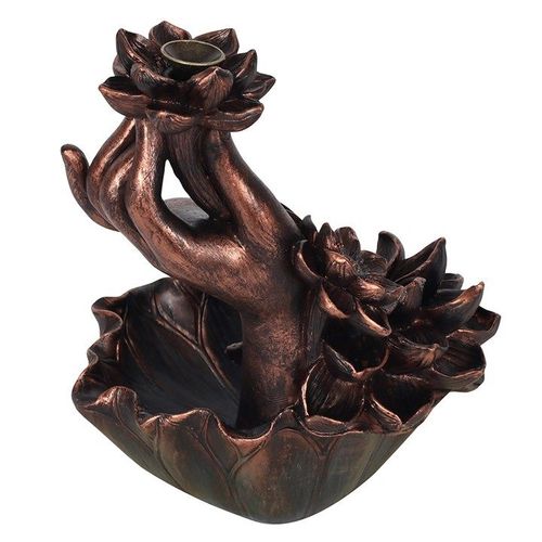 Eleanoras Bronze Effect Hand with Flower Backflow Incense Burner 