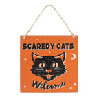 Eleanoras Scaredy Cats Welcome Hanging Sign Signs & Plaques