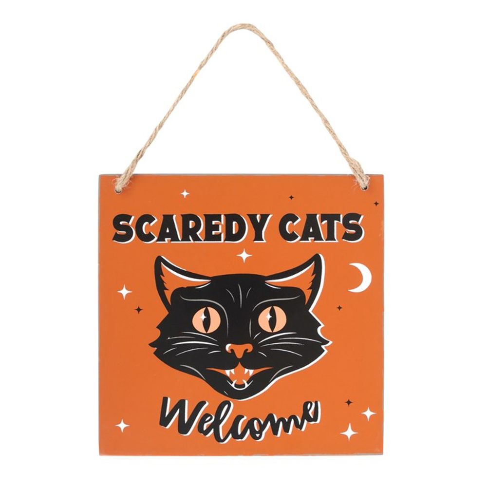 Eleanoras Scaredy Cats Welcome Hanging Sign Signs & Plaques