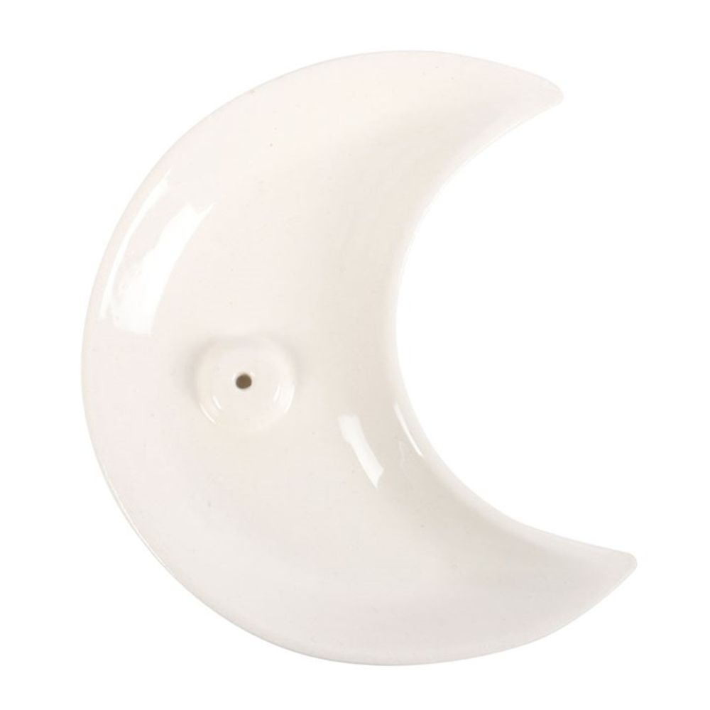 Eleanoras White Crescent Moon Incense Stick Holder Incense Holders