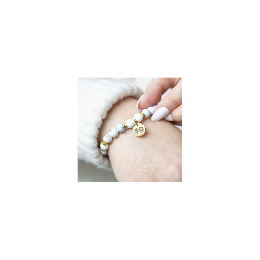 Eleanoras Stress Less Howlite Crystal essentail Oil Bracelet Bracelets