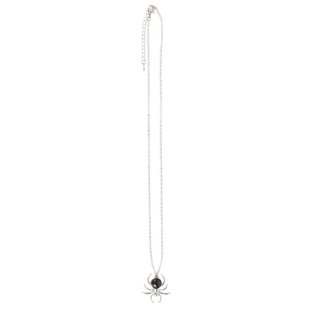 Eleanoras Black Obsidian Spider Pendant Necklace Necklaces