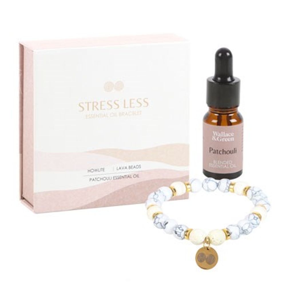 Eleanoras Stress Less Howlite Crystal essentail Oil Bracelet Bracelets