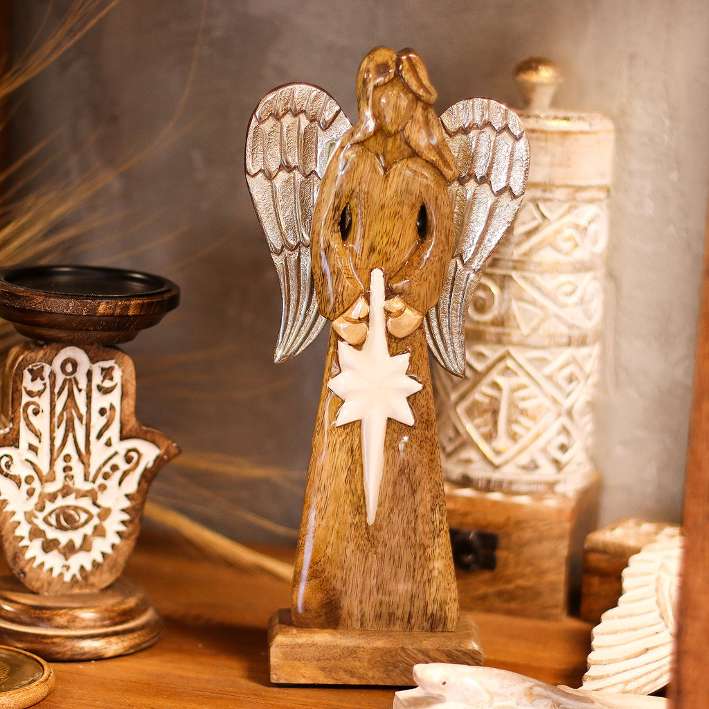 Peace Angel Metal Wings & Enamel Detail