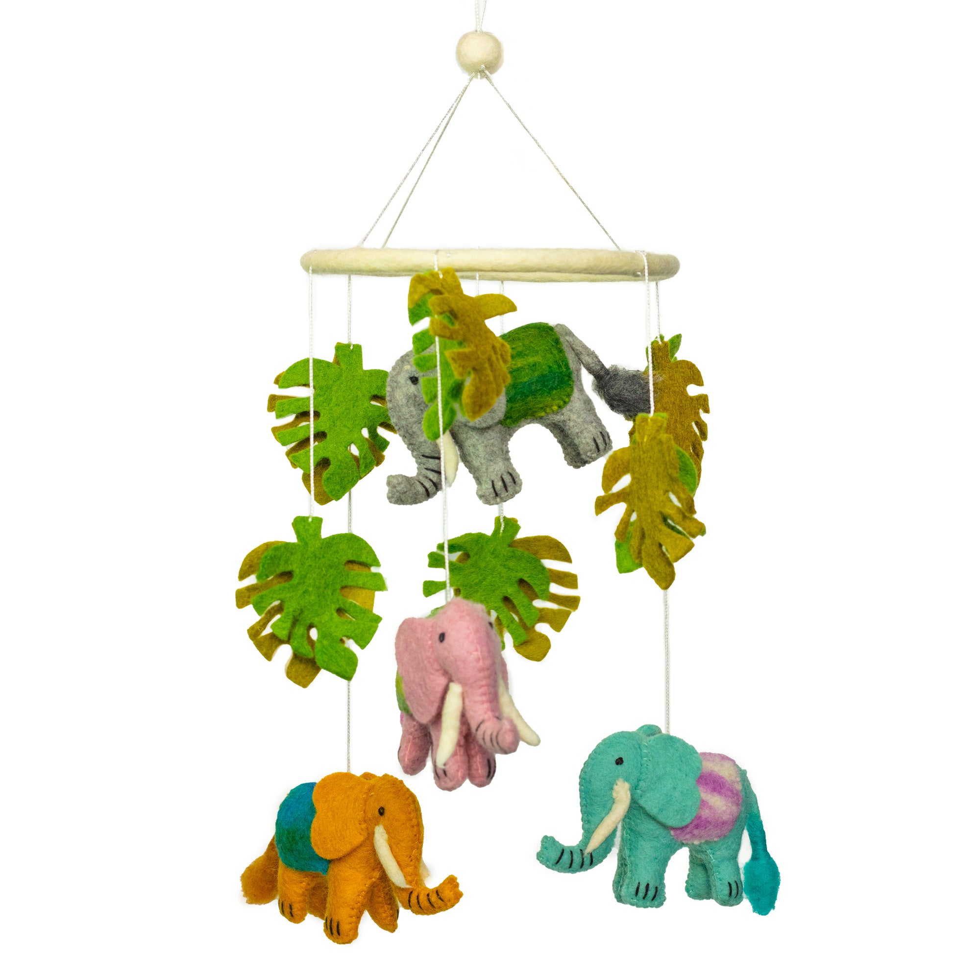 Eleanoras Elephant Handmade Felt Mobile 