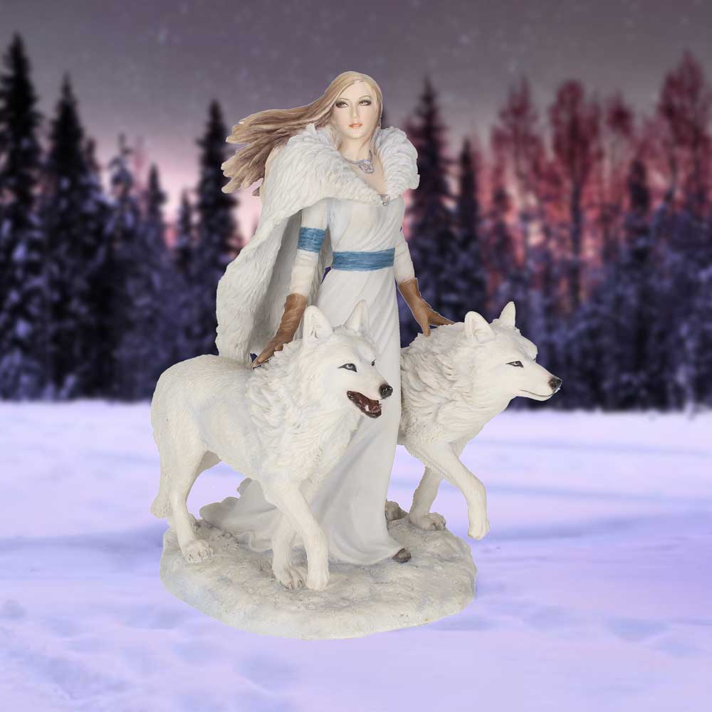 Winter Guardians Wolf Companion Figurine by Anne Stokes | 23cm