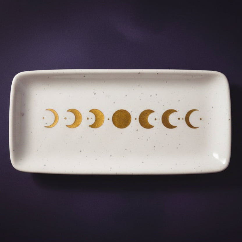 Eleanoras Moon Phase Ceramic Trinket Tray Jewellery Storage