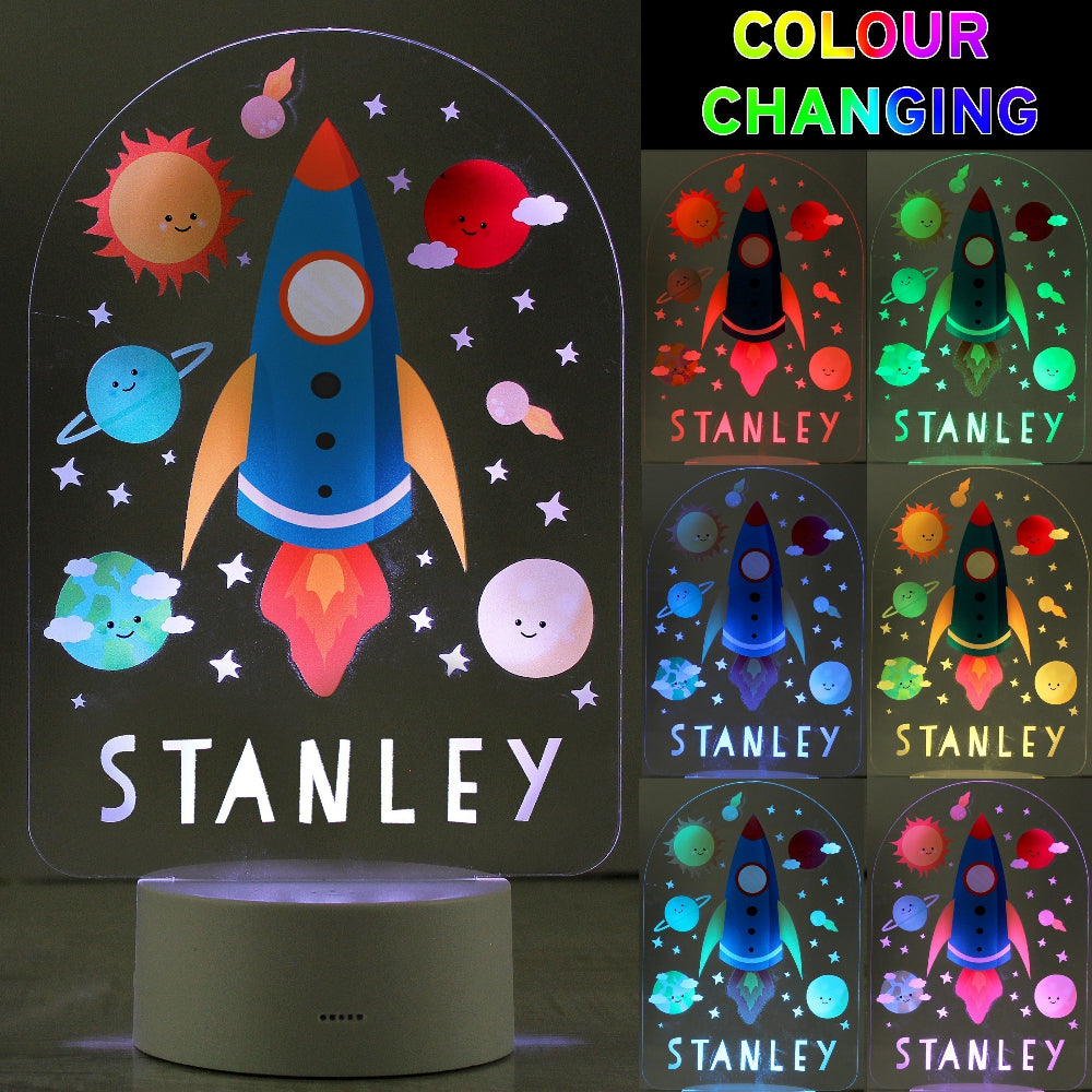 Colour Changing Space Rocket Night Light For Kids