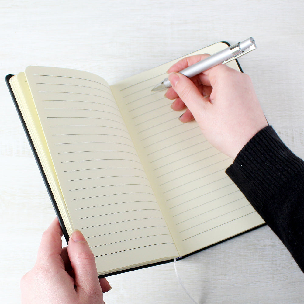 Eleanoras Personalised Starry Black Hardback Notebook Notebooks