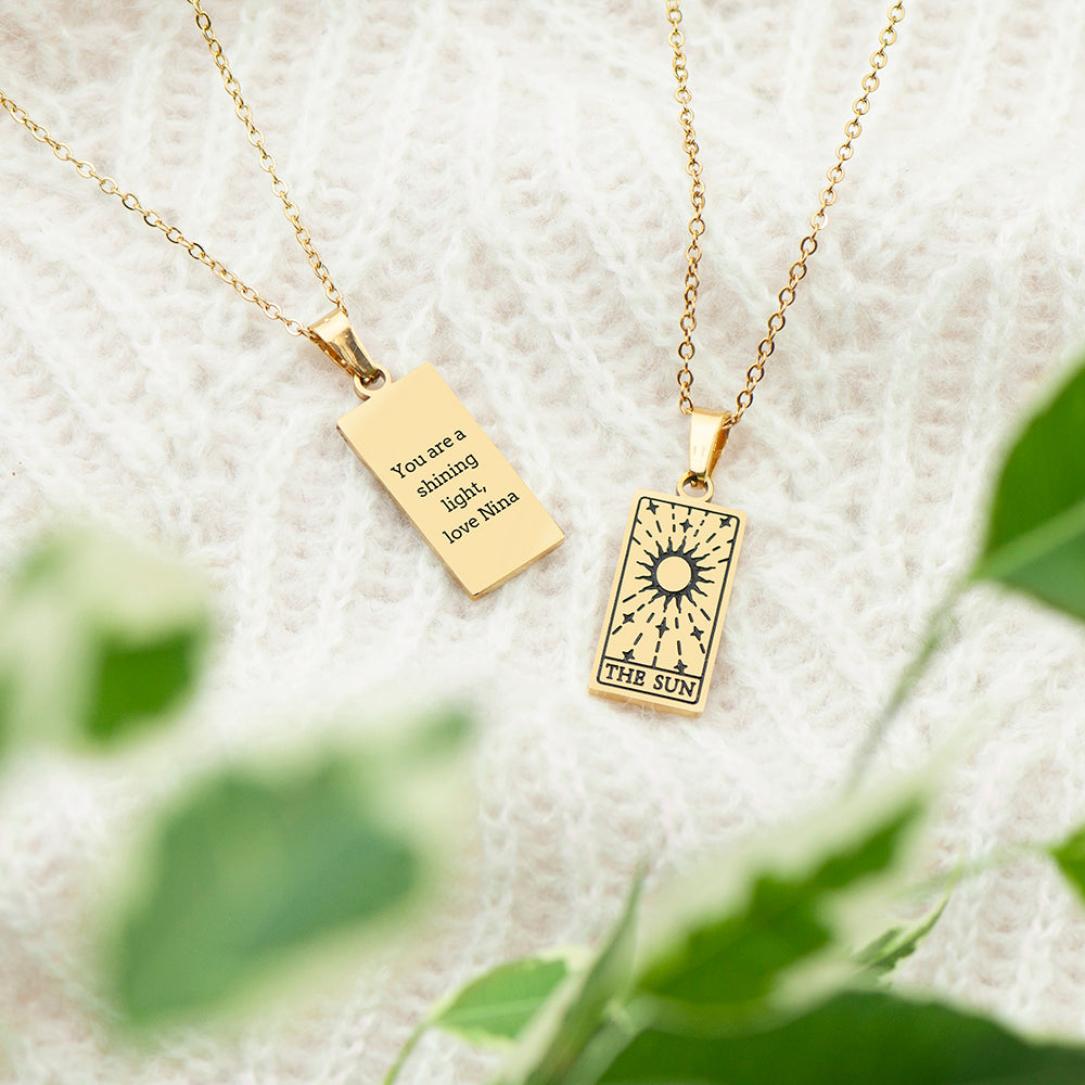 Eleanoras Personalised Sun Tarot Card Necklace 