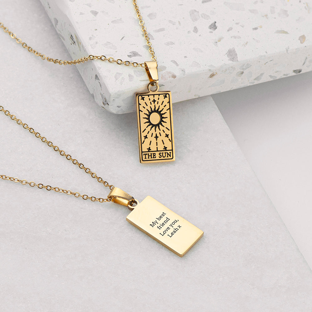 Eleanoras Personalised Sun Tarot Card Necklace 