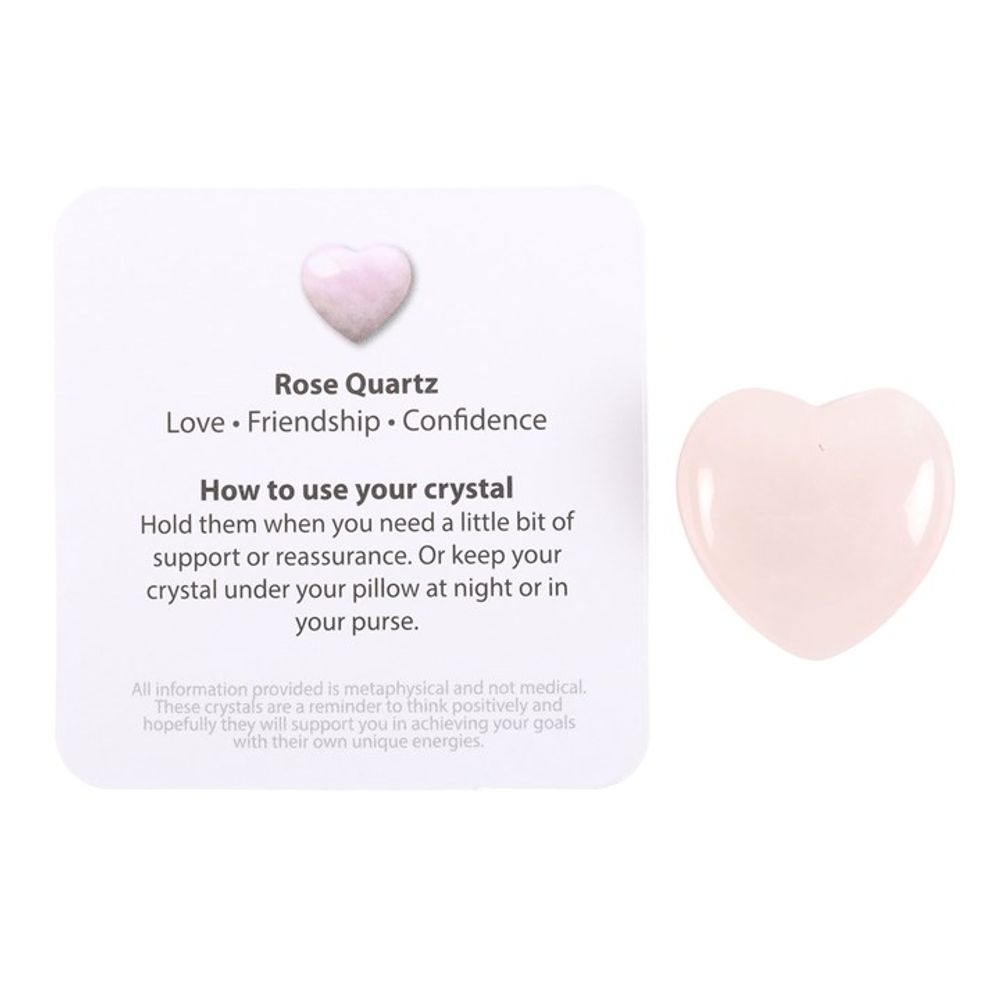 Eleanoras I LOVE YOU ROSE QUARTZ CRYSTAL HEART IN A BAG 
