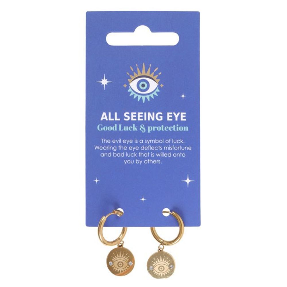 Eleanoras All Seeing Eye Gold Toned Earrings Jewellery