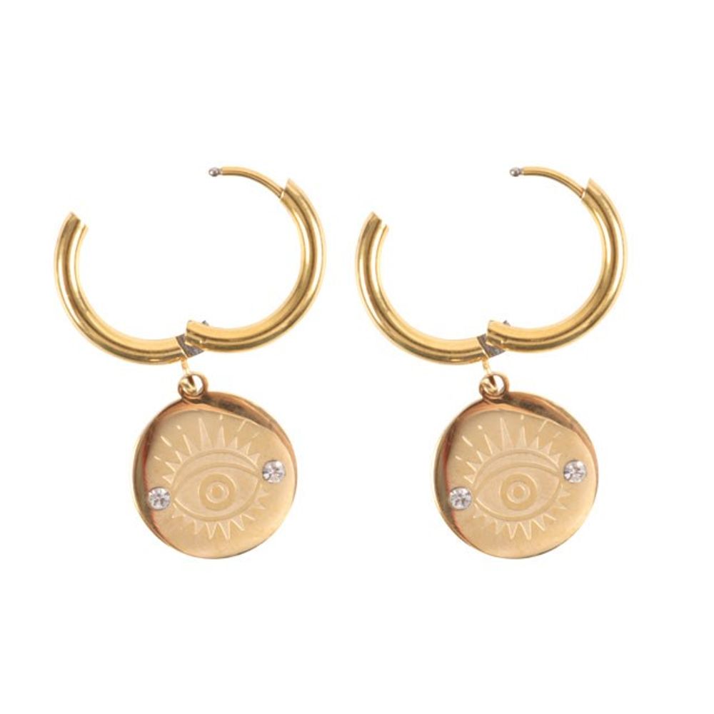 Eleanoras All Seeing Eye Gold Toned Earrings Jewellery