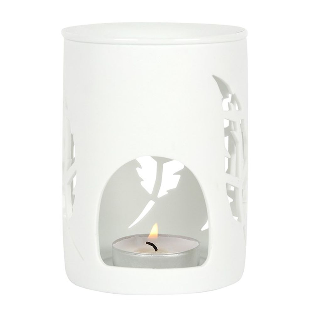Eleanoras WHITE FEATHER CUT OUT OIL BURNER Oil Burners