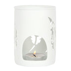 Eleanoras WHITE FEATHER CUT OUT OIL BURNER Oil Burners