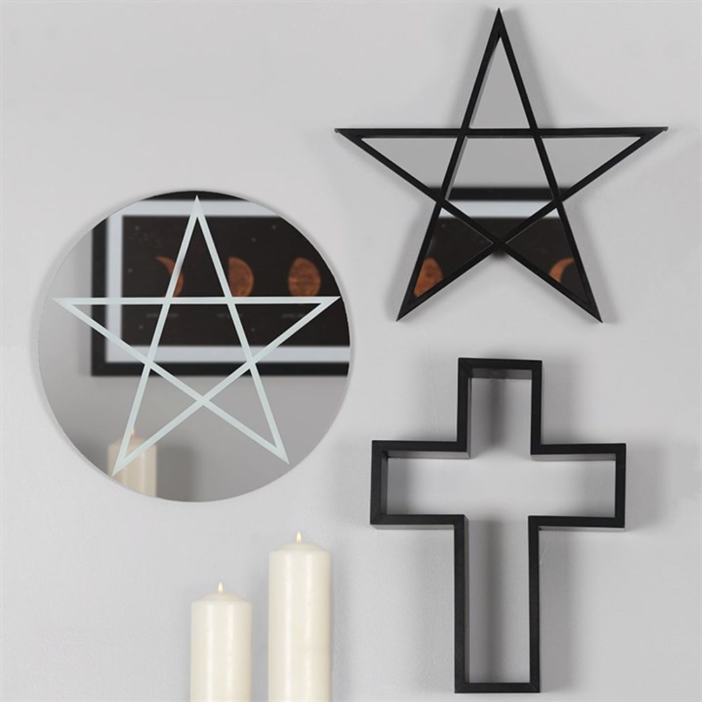 Eleanoras Black Framed Pentagram Mirror 