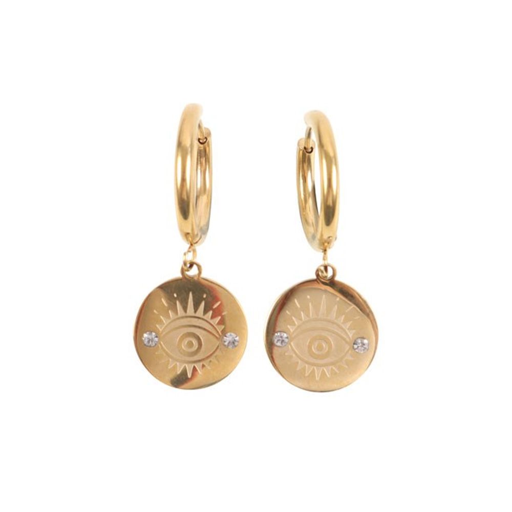 Eleanoras All Seeing Eye Gold Toned Earrings Jewellery