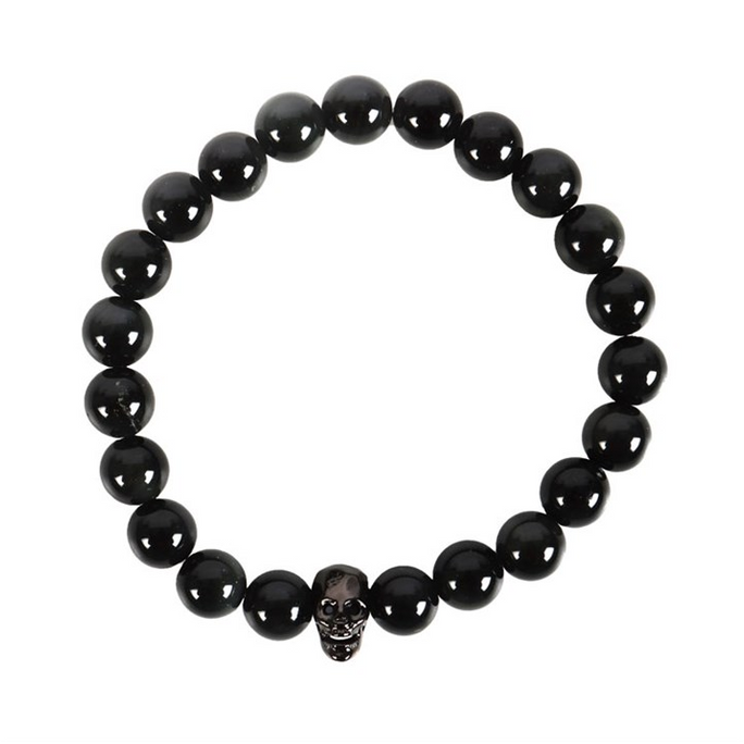 Eleanoras Black Obsidian Skull Bracelet Jewellery