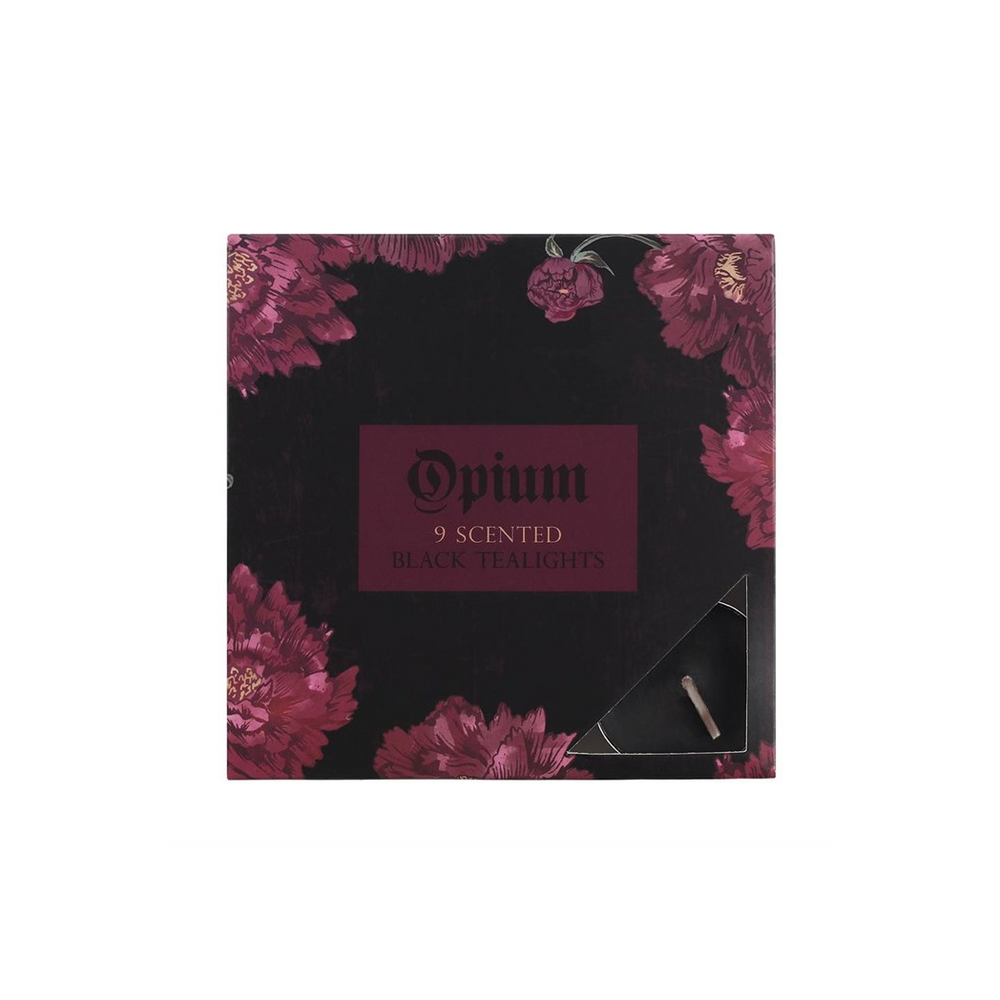 Eleanoras Pack of 9 Opium Scented Black Tealights Candles