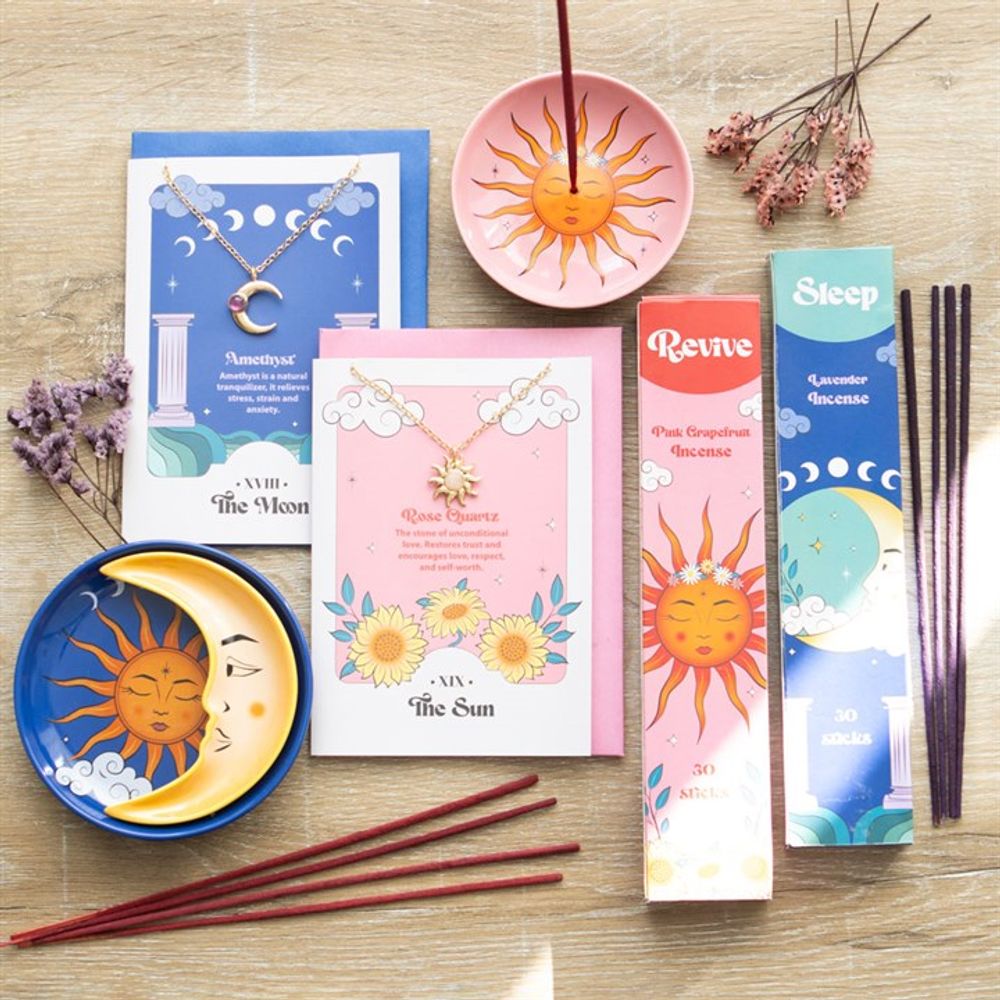 Eleanoras The Sun Celestial Rose Quartz Necklace Card Jewellery