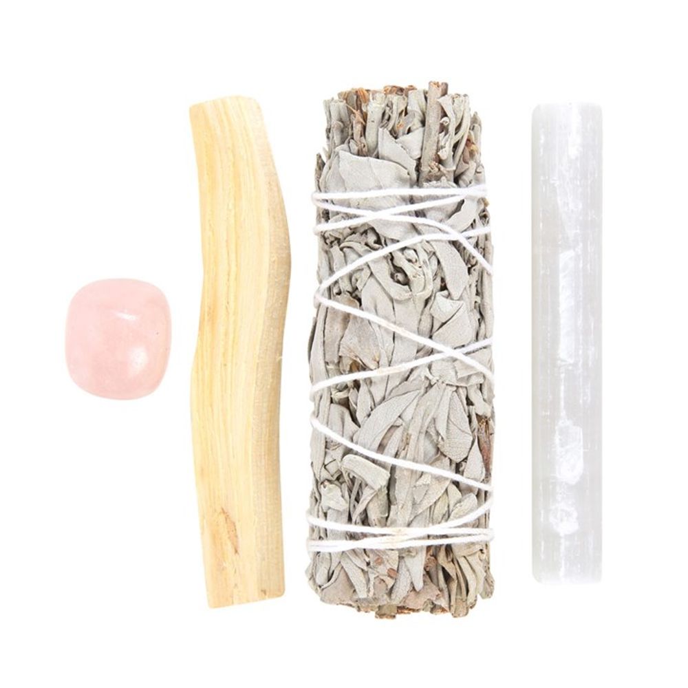Eleanoras Smudge Kit With Rose Quartz Crystal Smudge Sticks