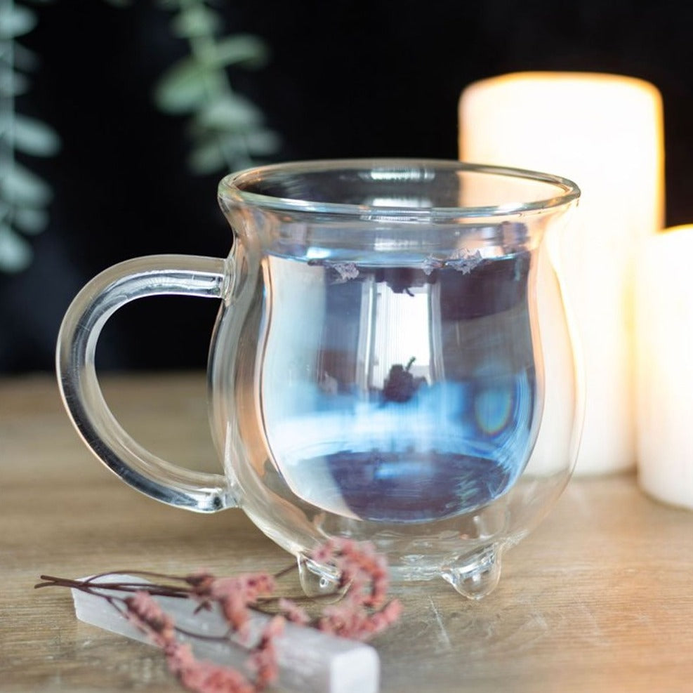 Eleanoras Double Walled Clear Glass Cauldron Mug Mugs