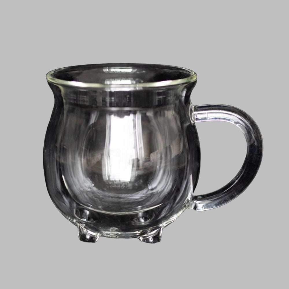 Eleanoras Double Walled Clear Glass Cauldron Mug Mugs