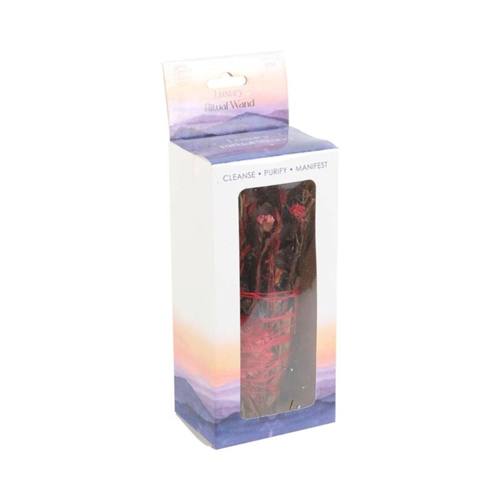 Eleanoras Rosemary & Red Flowers Ritual Wand Smudge Stick 6in Smudge Sticks