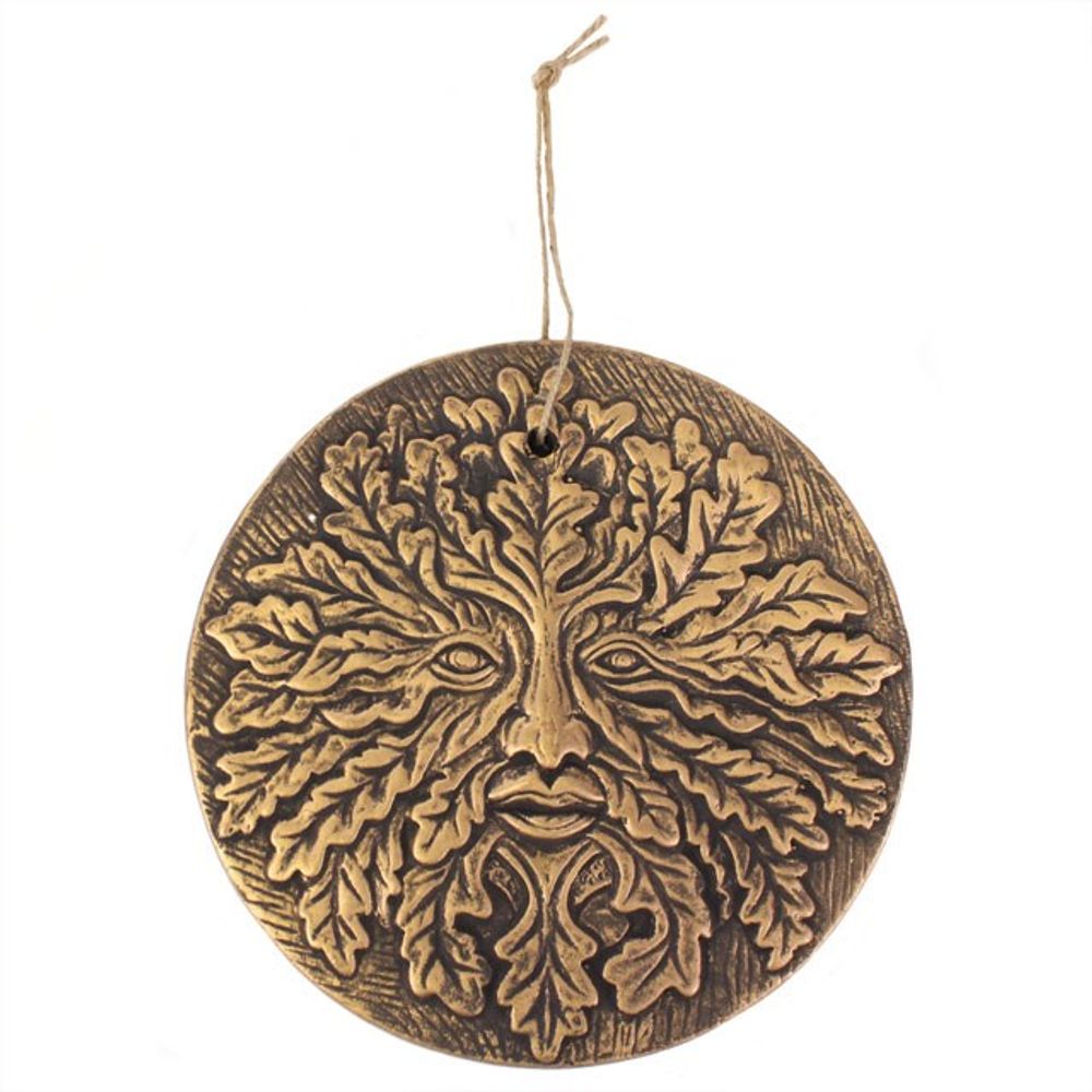 Eleanoras Bronze Terracotta Green Man Plaque Hanging Decorations