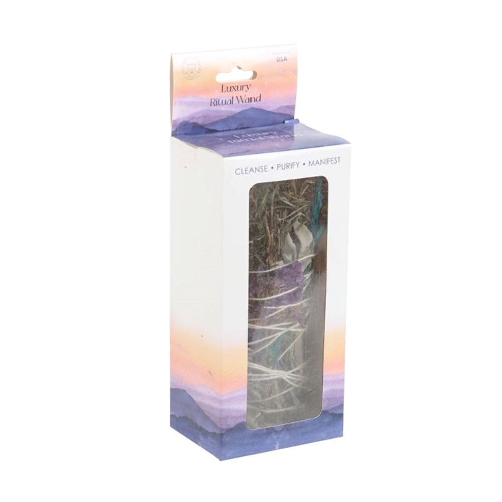 Eleanoras ROSEMARY, SAGE & ADVENTURINE RITUAL WAND SMUDGE STICK 6in SMUDGE STICKS & BOWLS
