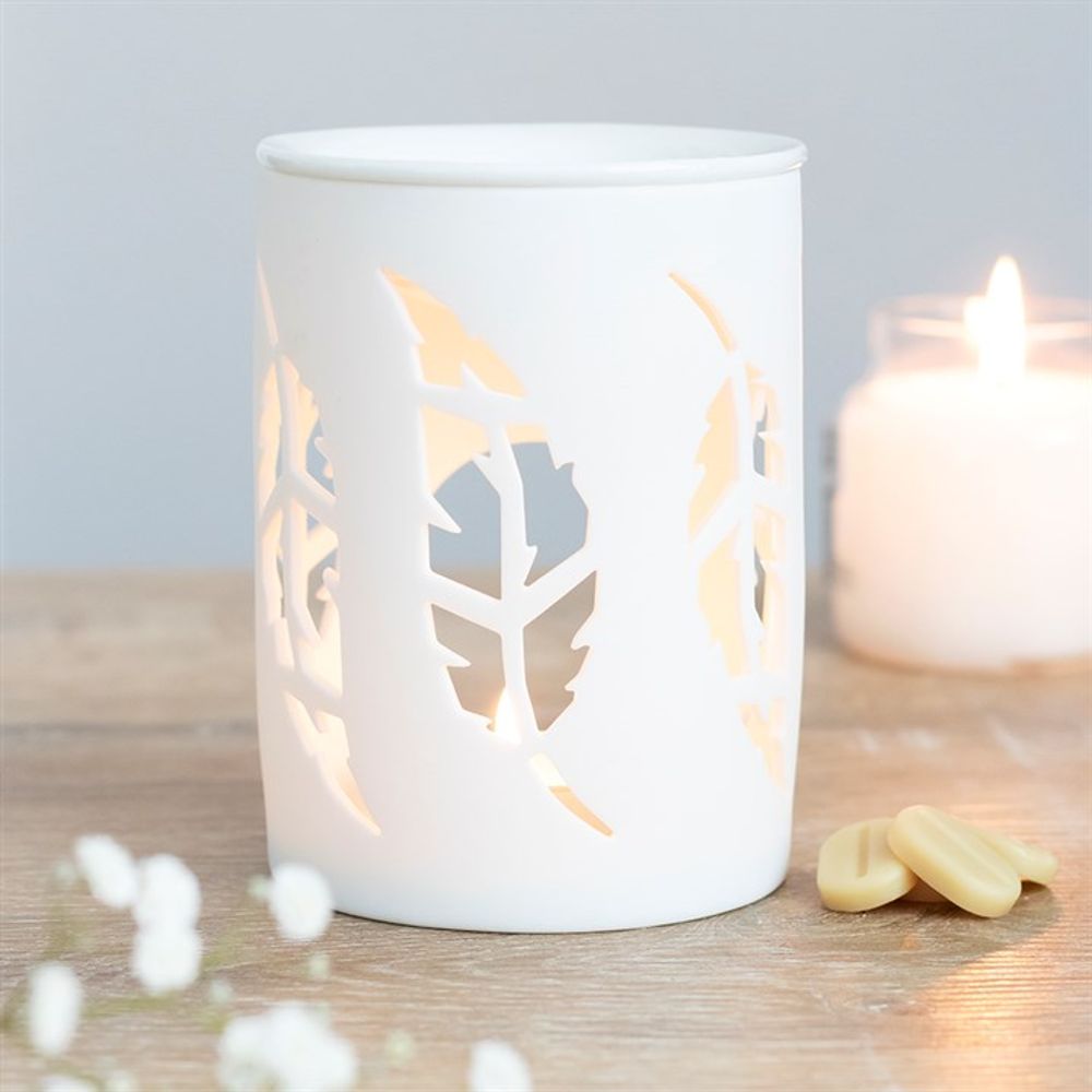 Eleanoras WHITE FEATHER CUT OUT OIL BURNER Oil Burners