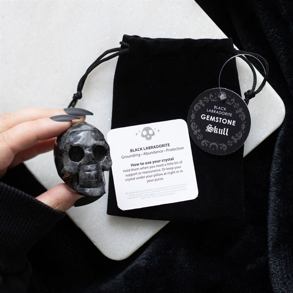 Eleanoras Black Labrodite Crystal Skull Crystals