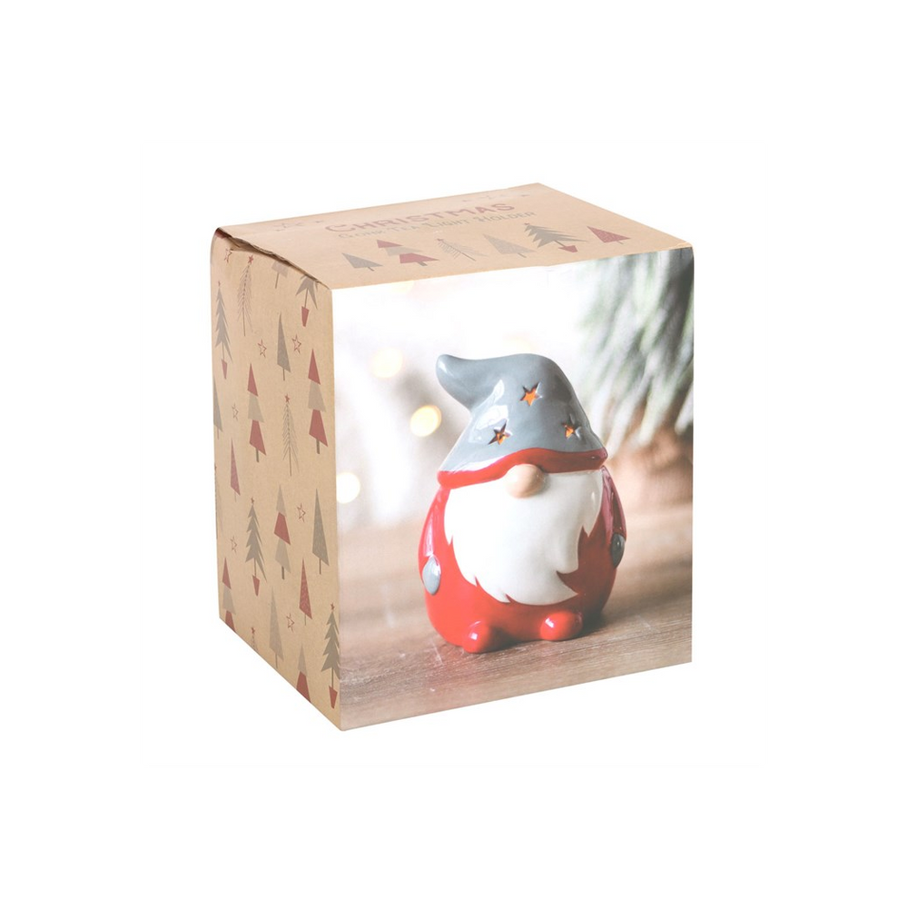 Eleanoras Red & Grey Gonk Tealight Holder Candle Holders